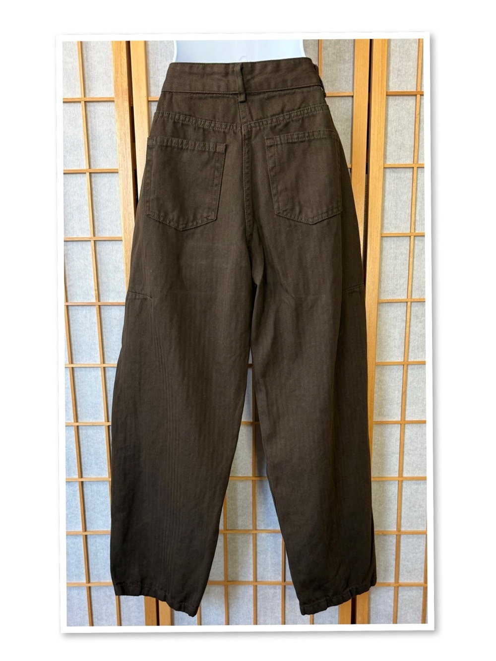 Zara High-Rise Barrel Leg Pants - Picture 3 of 12